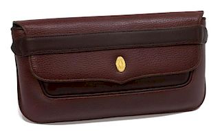 CARTIER GRAINED RED LEATHER CLUTCH BAG
