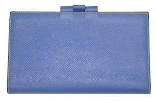 HERMES BLUE & YELLOW LEATHER CHECKBOOK COVER