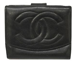 CHANEL CC LOGO FLAP SMOOTH LEATHER WALLET