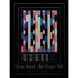 Yaacov Agam, Israeli (b. 1928) Martin Lawrence Limited Editions, New York Expo 80 Signed Poster.