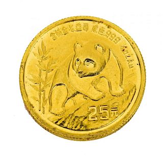CHINESE GOLD PANDA COIN, 1/4 OUNCE GOLD