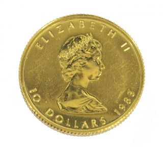 CANADIAN MAPLE LEAF $10 DOLLAR GOLD COIN