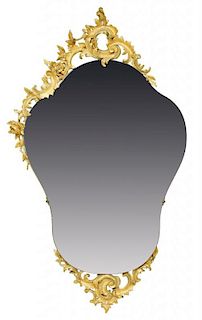 CONTINENTAL LOUIS XV STYLE GILT WOOD WALL MIRROR