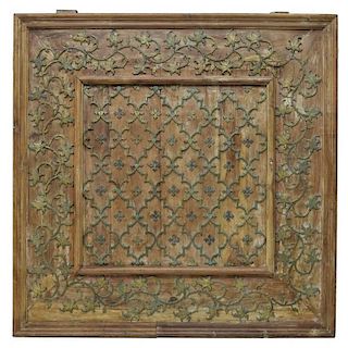 ARCHITECTRURAL CARVED & PAINTED CEILING PANEL