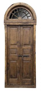 LARGE ARCHITECTURAL LUNETTE & CARVED DOORS