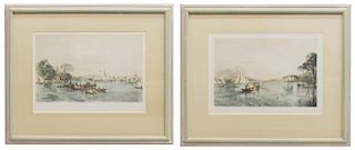 (2) FRAMED JAMES B. PYNE HAND-COLORED LITHOGRAPHS