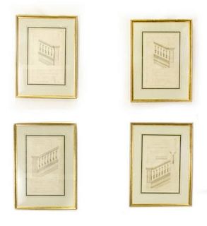 Set of Four 18th C. Staircase Engravings
