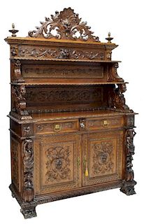 ITALIAN HIGHLY CARVED FIGURAL SIDEBOARD