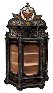 ITALIAN RENAISSANCE REVIVAL CARVED DISPLAY CABINET