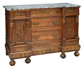 ITALIAN HIGHLY CARVED FIGURAL COMMODE