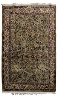 SIGNED ORIENTAL HAND WOVEN WOOL RUG, 5'5" x 7'8"
