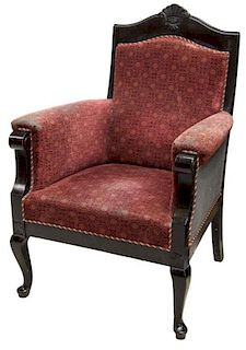 CONTINENTAL 19TH C. UPHOLSTERED ARMCHAIR