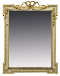 LOUIS XVI STYLE PARCEL GILT PAINTED WALL MIRROR