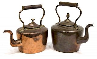 (2) ENGLISH VICTORIAN COPPER KETTLES