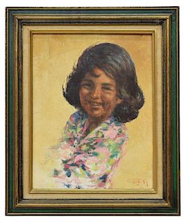 DIRK VAN DRIEST (1889-1989) PORTRAIT OF YOUNG GIRL