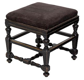 LOUIS XIV STYLE UPHOLSTERED TABOURET STOOL