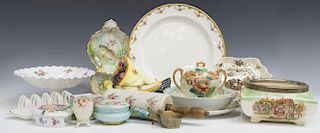 (16)COLORFUL FLORAL PORCELAIN DISHES & TABLE ITEMS