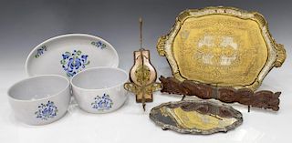 (7) CABINET & TABLE ITEMS, 800 SILVER TRAY, DRAGON