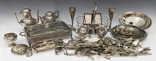 HUGE COLLECTION SILVER PLATE TABLE & HOLLOWARE