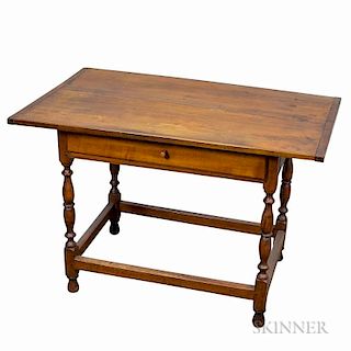 Turned Maple One-drawer Tavern Table