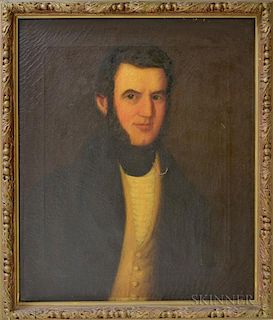 American School, 19th Century       Portrait of Josh Sawyer, Sterling, Mass.