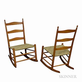 Pair of Shaker Maple "3" Rocking Chairs