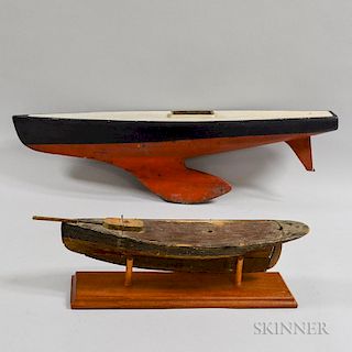 Two Carved and Painted Wood Pond Boats