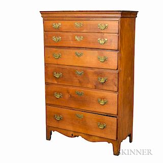 Chippendale Maple Six-drawer Tall Chest