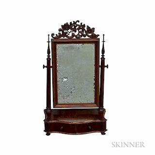 Rococo Revival Carved Walnut Dressing Mirror