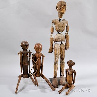 Four Carved Wood Artist's Models