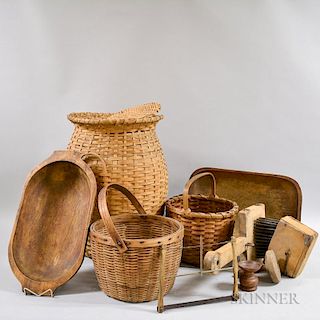 Group of Wooden Domestic Items
