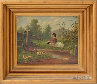 Howard Hill (American, fl. 1870s)       Creek Scene with Ducks