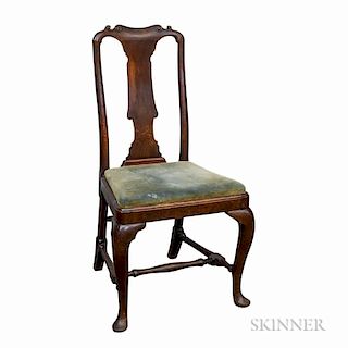 Queen Anne-style Carved Walnut Side Chair