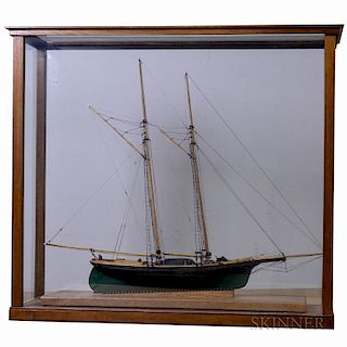 Cased Ship Model of the Schooner Dancing Feather