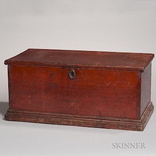 Child's Red-painted Pine Six-board Chest