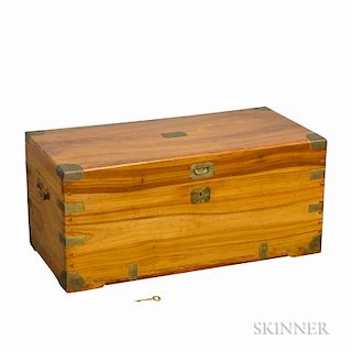 Chinese Export Brass-bound Camphorwood Campaign Chest