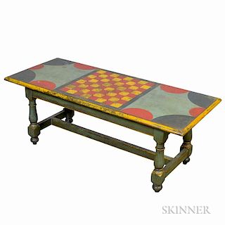Paint-decorated Turned Low Table
