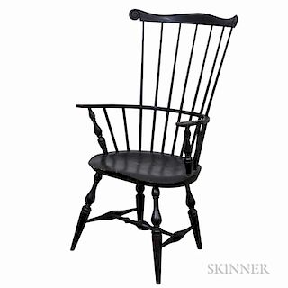 Eldred Wheeler Black-painted Comb-back Windsor Armchair
