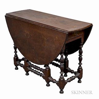 William and Mary-style Oak Gate-leg Table