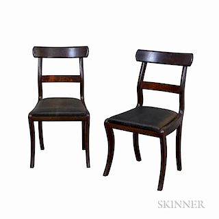Pair of Classical Mahogany Sabre-leg Side Chairs