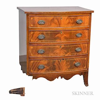 Small Georgian-style Inlaid Mahogany Chest of Drawers