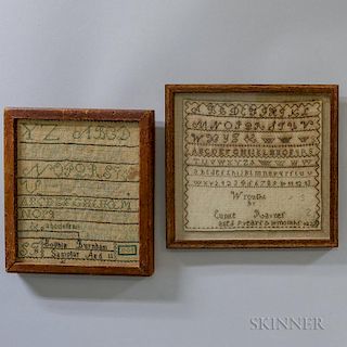 Two Framed Needlework Samplers