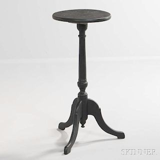 Small Queen Anne Black-painted Candlestand