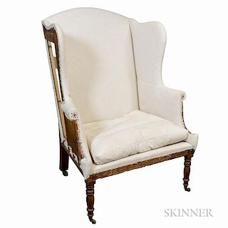 Federal Turned Mahogany Wing Chair