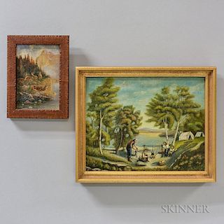 Two Primitive Oil Paintings