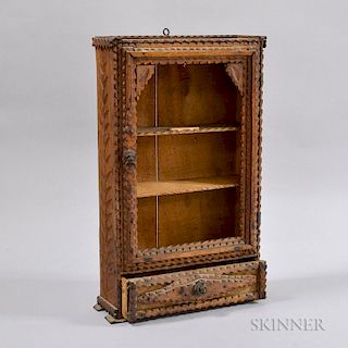 Tramp Art Miniature Cabinet