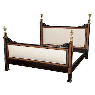 Empire Style Carved and Bronze Mounted Bedstead