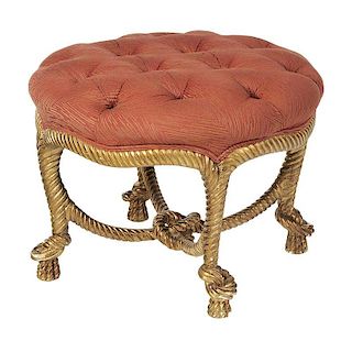 Venetian Style Carved and Gilt Stool