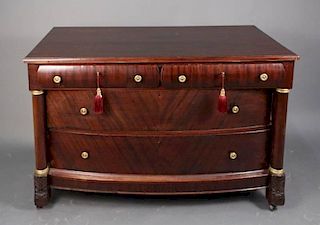 American Empire Style Mahogany 4-Drawer Commode