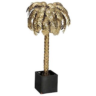 Vintage Brass Palm Tree Form Floor Lamp